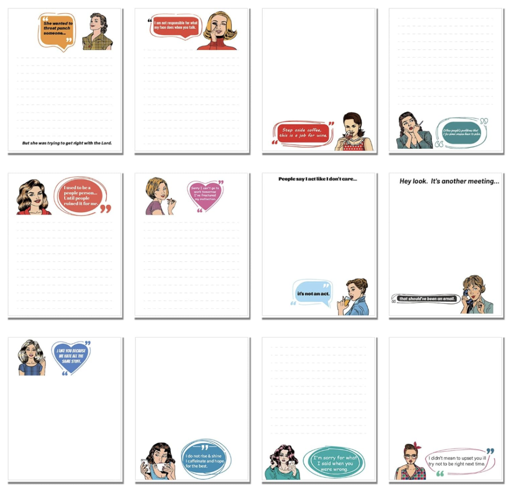 12-pack of Funny Notepads for Coworkers!